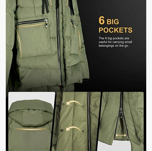 Orolay Thickened Down Jacket green - Picture 6 of 10